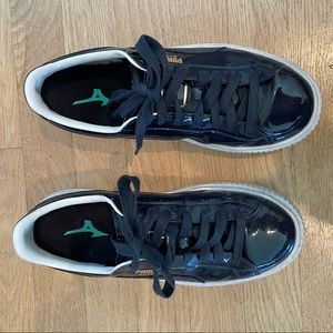 Puma platform patent leather Navy shoes
